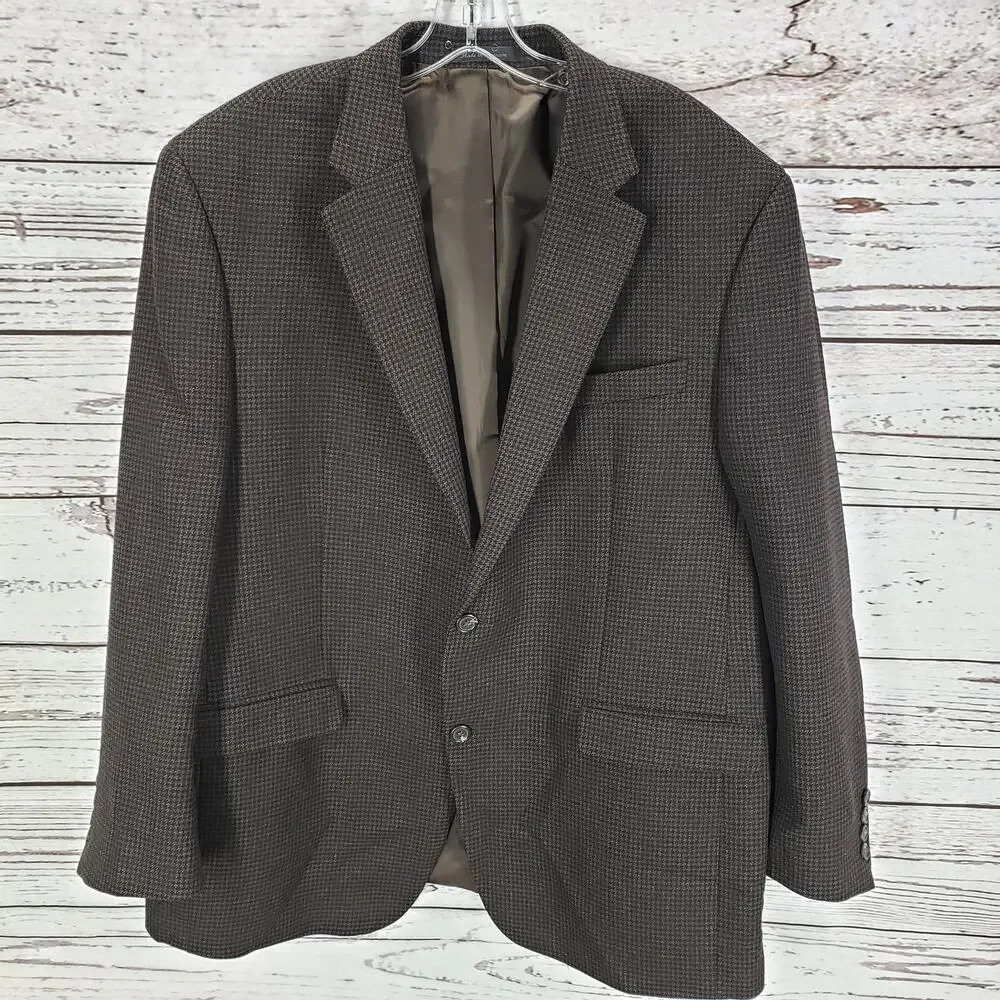 Lauren Ralph Lauren Hounds Tooth 100%Wool Sport Coat Blazer Jacket Size 46R